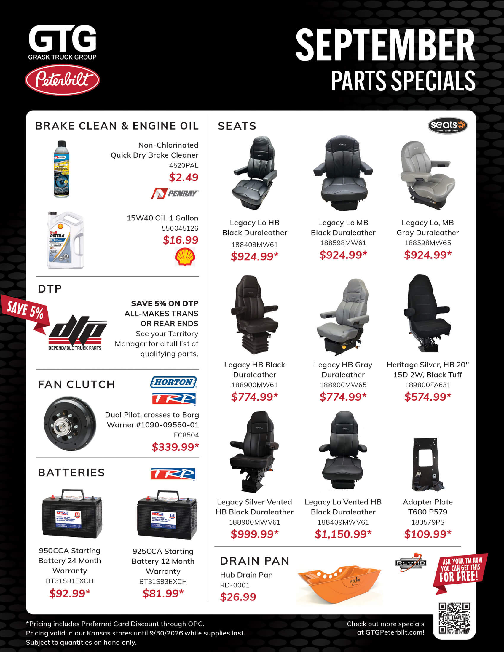 September North Parts Specials